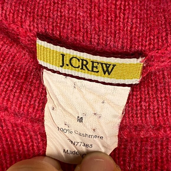 J. Crew 100% Cashmere Sweater Medium Pink Pullover Long Sleeve Knit - Picture 4 of 9